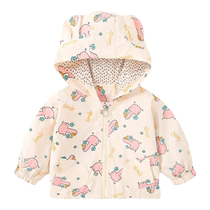 Jingqi Girls Jackets Spring and Autumn Baby Clothes 2024 New Hooded Jackets Baby Girl Tops Western Style Childrens Clothes