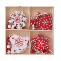 Jinghua Christmas Snowflake Wood Chips Santa Claus Fawn Gingerbread Man Pendant Christmas Decorative Ornaments Pendant Ornaments