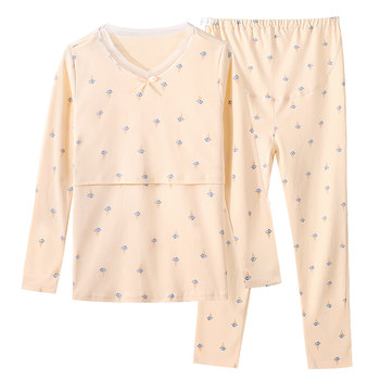 Yatmao autumn and winter pure cotton warm breastfeeding autumn clothes and trousers