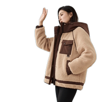 (Double Down Series) Duck Down Jacket Womens Short 2024 Winter New Lamb Plush Hooded Thick Jacket S