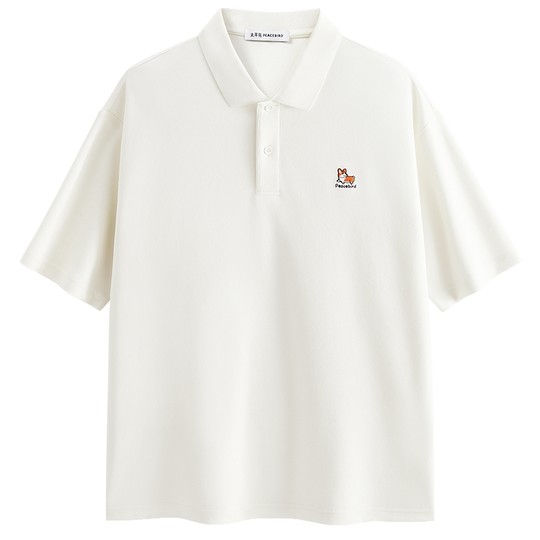 【晚心联名】太平鸟男装 40支polo衫2025年夏新款宽松翻领短袖t潮