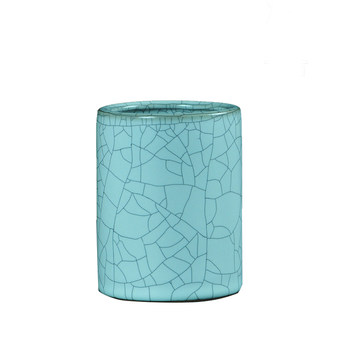 Round ceramic chinese style multi-function office pen holder