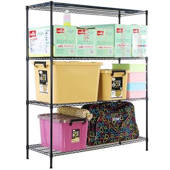 Bedroom storage rack is floor-mounted and multi-layer installation is simple and adjustable