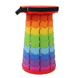 camping stool retractable simple portable high Mazha rainbow stool fishing folding stool internet celebrity adjustable retractable seat