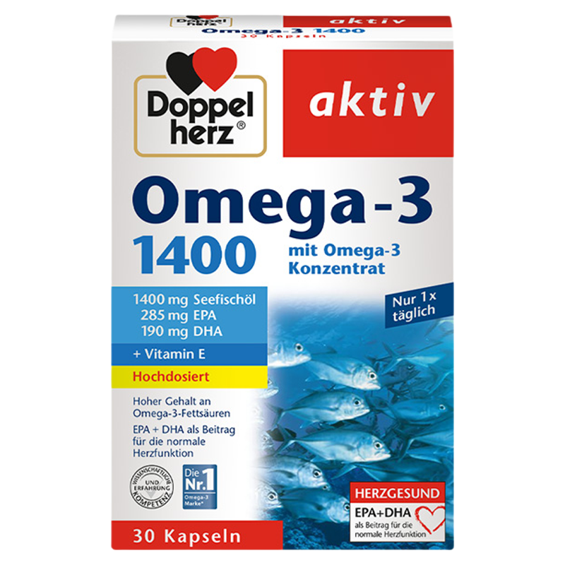 German Double Heart DHA Deep Sea Fish Oil 1400mg*1 Box