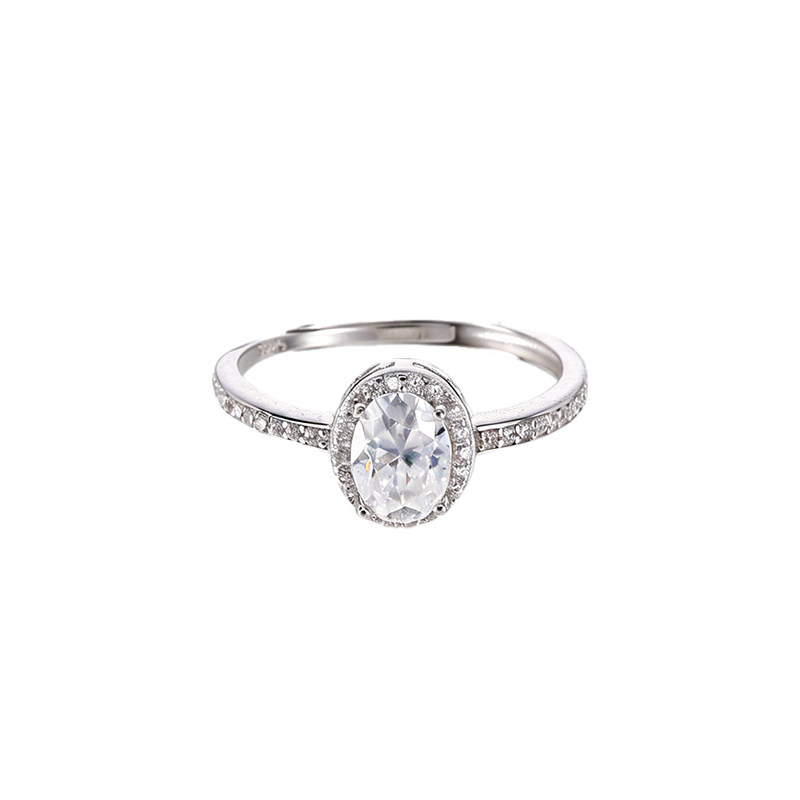 Classic pigeon egg moissanite ring for women niche high-end s925 sterling silver open ring for girlfriend to propose