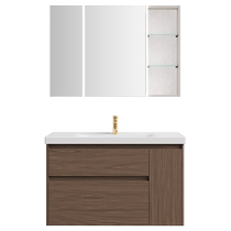 (New Product) Hengjie Bathroom Light Luxury Bathroom Cabinet Combination Bathroom Washbasin Smart Mirror Cabinet Ceramic Integrated Basin