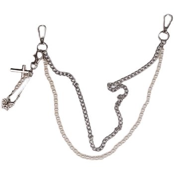 Removable butterfly daisy cross jk double layer pin