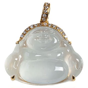 Cui guiren 18k ice snow cotton maitreya buddha pendant