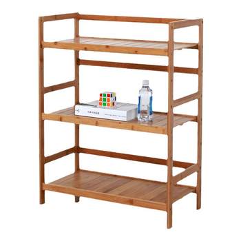 Simple and modern bamboo bookshelf storage rack