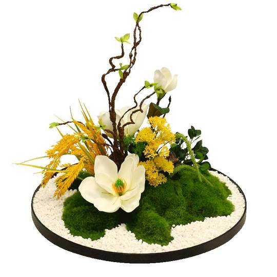 New Chinese hotel big round dining table in the middle of the high-end restaurant electric turntable ornaments decoration landscape