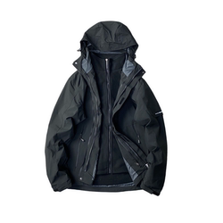 ການຄ້າຕ່າງປະເທດຜູ້ຊາຍ windproof ແລະກັນນ້ໍານອກສະພາບອາກາດທັງຫມົດສາມໃນຫນຶ່ງ jacket ຄູ່ຜົວເມຍ detachable two-piece mountaineering suit