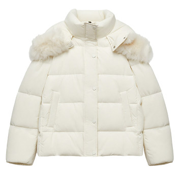 Dm100 large size 100% women's slightly fat mm winter waist thickening stand collar short hooded down jacket