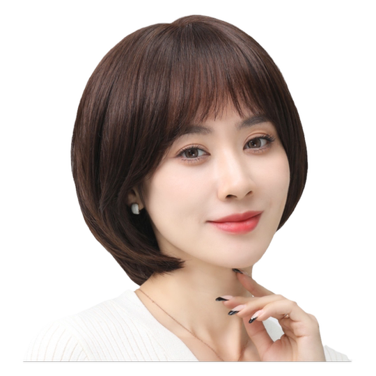 Meidi human hair breathable ear hanging wig