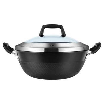 Combach cast iron saucepan wok deep uncoated