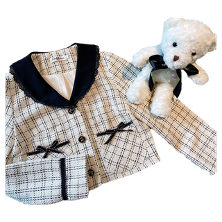 Skirt bow design dress long sleeve suit early spring long skirt