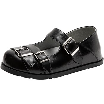 Lu yuxiao's same style mio mary jane birkenstock shoes 2026 autumn new round-toe small leather shoes sweet and cool women's shoes