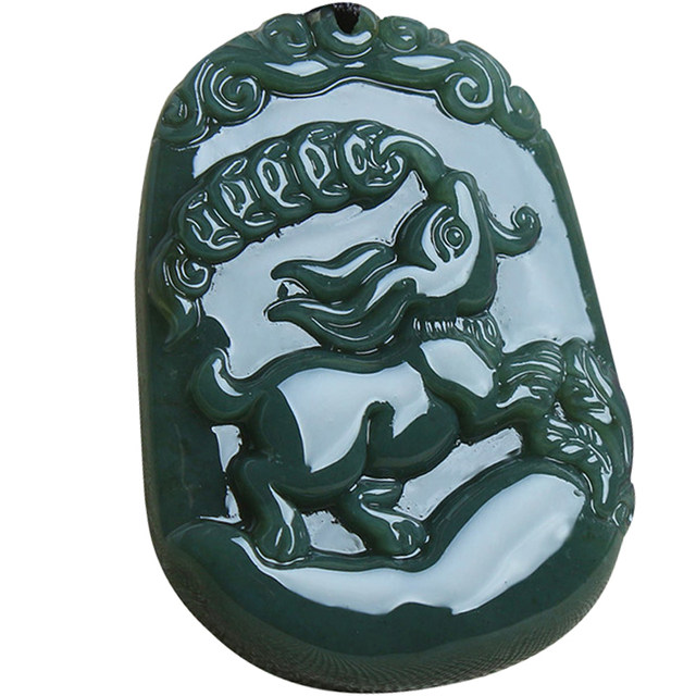 Twelve zodiac dragon and snake necklaces for men and women jade pendants