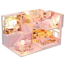 DIY Small House Handmade Model of a Cute Little House, Assembled Art Villa Toy, Birthday Gift for Girls