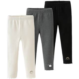 戴维贝拉女童加绒裤子2025冬装新款儿童打底裤弹力休闲裤长裤童装