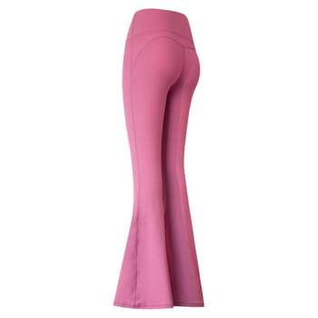 Lan pattern high-waisted tummy control yoga pants that can be worn outside with slight kick