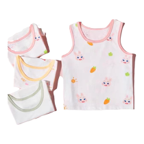 Kechao baby vest spring and summer pure cotton sling male and female baby vest belly protection wear close-fitting round neck bottoming top