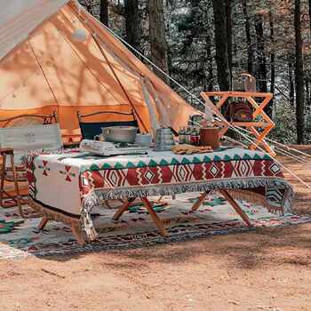Bohemian outdoor camping blanket ethnic style art lunch blanket cotton sofa towel tent cover retro carpet