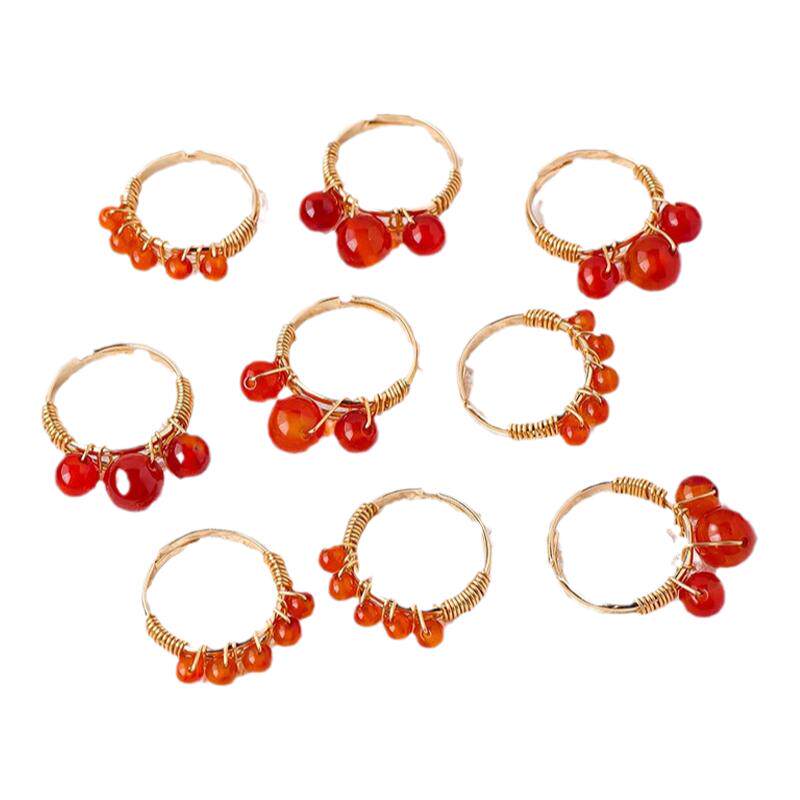 Agate ring niche unique ring women new Chinese style