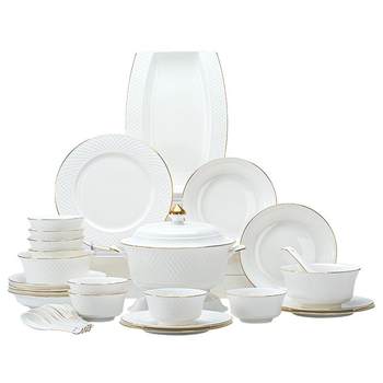 Relief gold-painted luxury style high-end tableware ceramics