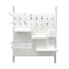 Adjustable metal perforated wall storage rack