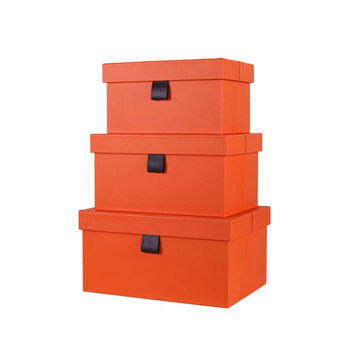Light luxury high-end textured leather wardrobe storage box
