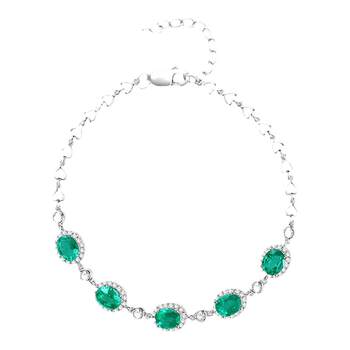 Ilco 18k gold natural colored gemstone bracelet emerald natural red sapphire diamond jewelry high-end jewelry