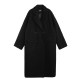 ousph黑色羊毛呢子过膝外套女2024冬季长款宽松高级感气质大衣潮