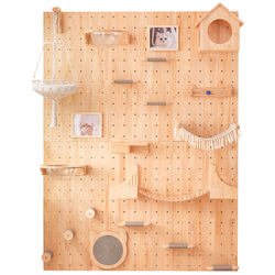 Wall-Mounted Cat Climbing Frame, Cat Jumping Platform, Cat Wall, Solid Wood Cat Climbing Ladder, Space Capsule Cat Nest, Cat Shelf That Doesn'T Take up Space