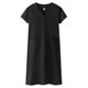 Black loose large size fat mmv collar short sleeve dress