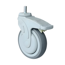 3 inch 4 inch 5 inch medical caster screw rod ultra-quiet brake rubber wheel medical universal trolley wheel