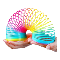 Large magic rainbow circle educational toy plastic spring circle childrens educational stacking circle colorful elastic hula hoop