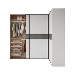 Three rooms of high -quality metal wardrobe system built -in wardrobe wardrobe environmentally friendly steel frame and wardrobe sliding door supplement price difference