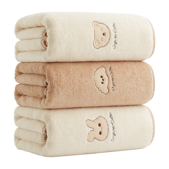 三利10A抗菌有机棉儿童浴巾纯棉婴儿男女宝宝专用全棉洗澡大裹巾