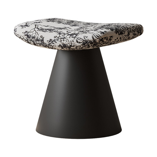 Taburete de tocador con estampado blanco y negro que ahorra espacio Yete