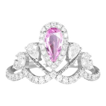 18k purple sapphire diamond niche ring