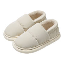Mens cotton slippers mens bag heel winter 2023 new home indoor thick-soled warm home plush outer wear cotton shoes