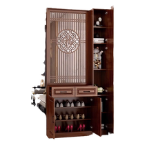 Baisiyi screen partition living room Chinese-style Fu character storage rack entry solid wood door entrance cabinet shoe cabinet integrated