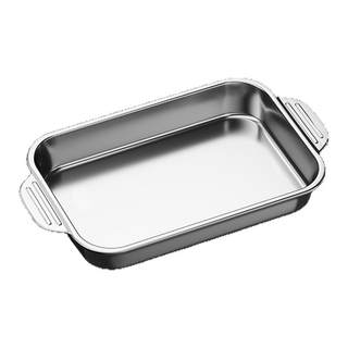 不锈钢烤鱼盘长方形家用浅盘商用托盘烤盘电磁炉专用烤鱼炉不粘盘