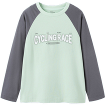 (Same style in the mall) Balabala childrens clothing childrens tops for men middle and large children long-sleeved T-shirts round neck contrasting fashion