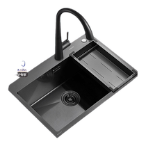 Wrigley kitchen sink dishwashing basin 304 stainless steel thickened handmade basin large single-slot under-counter basin