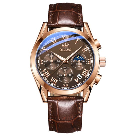 Genuine leather luminous high-end men's watch