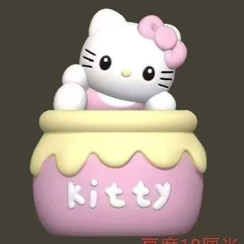 โถใส่น้ำผึ้ง DIY ยอดนิยม กล่องเก็บของ KT งานกราฟฟิตี้ ตุ๊กตาปูนปลาสเตอร์ทำมือ กล่องเก็บของสามมิติ ตกแต่ง ขายส่ง