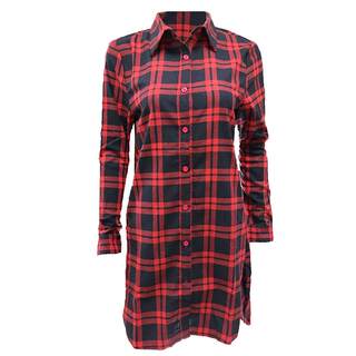 格子衬衫女中长款2025年春秋新款防晒衣宽松纯棉长袖衬衣外套大码