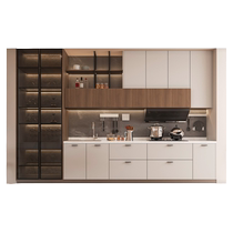 Zhibang integrated kitchen cabinet custom kitchen simple quartz stone countertop cabinet custom-made one-piece open stove cabinet abbreviation